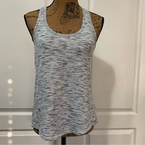 Lululemon Black White Metro Stripe Athletic Tank Keyhole Tie Back